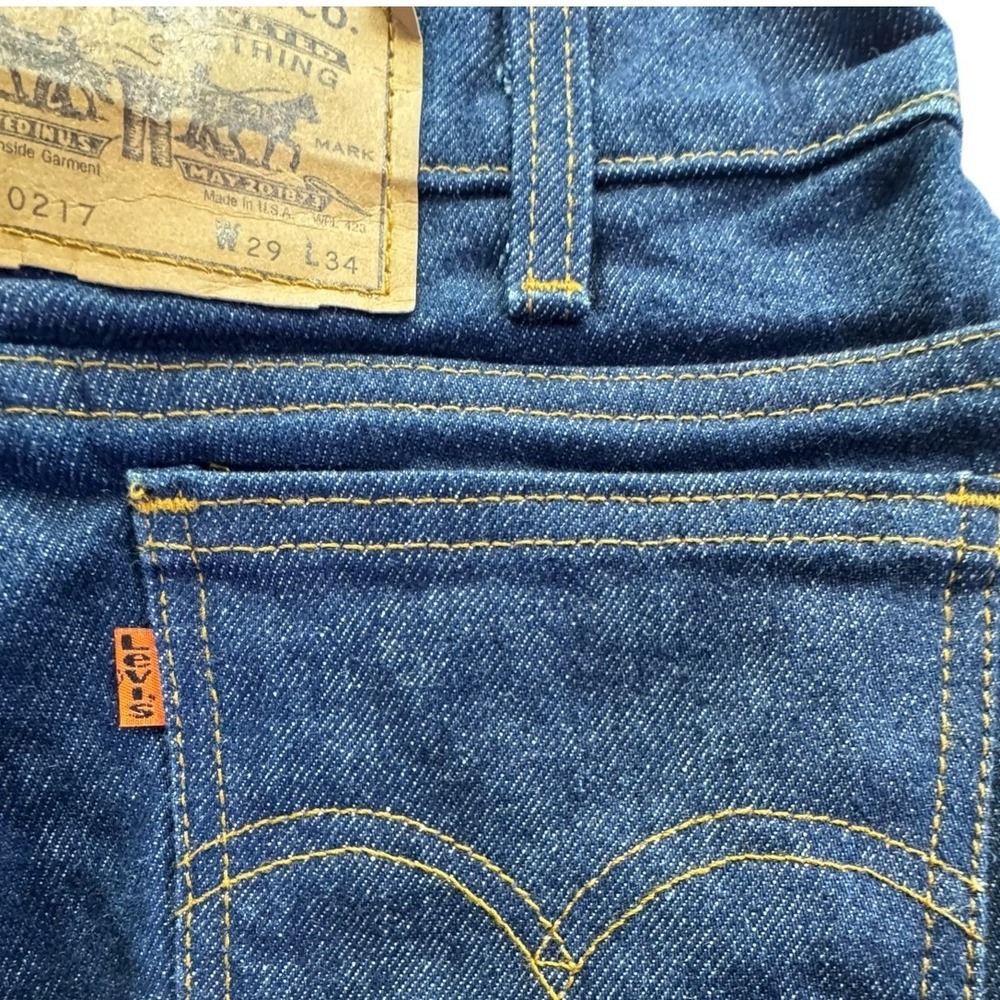 Vintage Levi's 20505 Orange Tab Made USA Jeans W29 L34 Dark Wash Straight Leg - Picture 8 of 16
